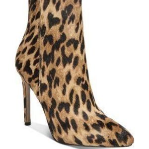 Leopard Print Stiletto Ankle Boots
